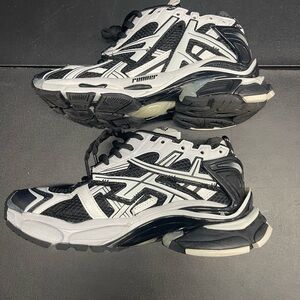 Balenciaga Black and White Running Shoes